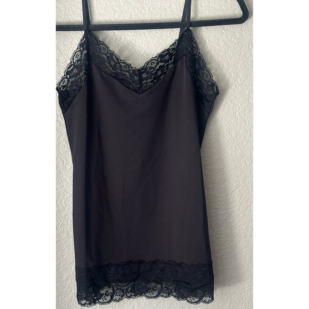 White House Black Market Black Lace Trim Cami Tank Top Small - Picture 6 of 12